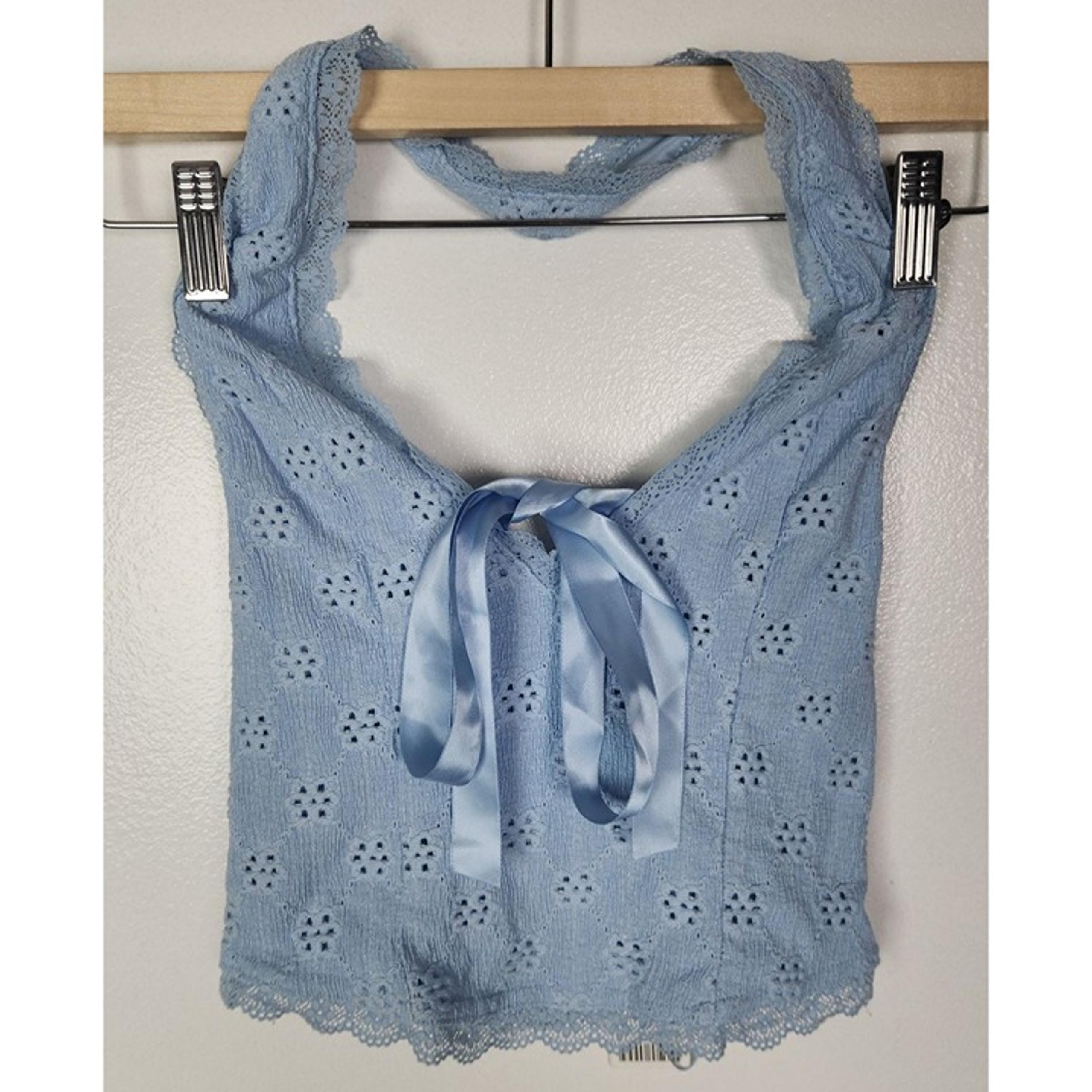 Urban Outfitters Women's Sz. XS Baby Blue Halter Crop Top NWT