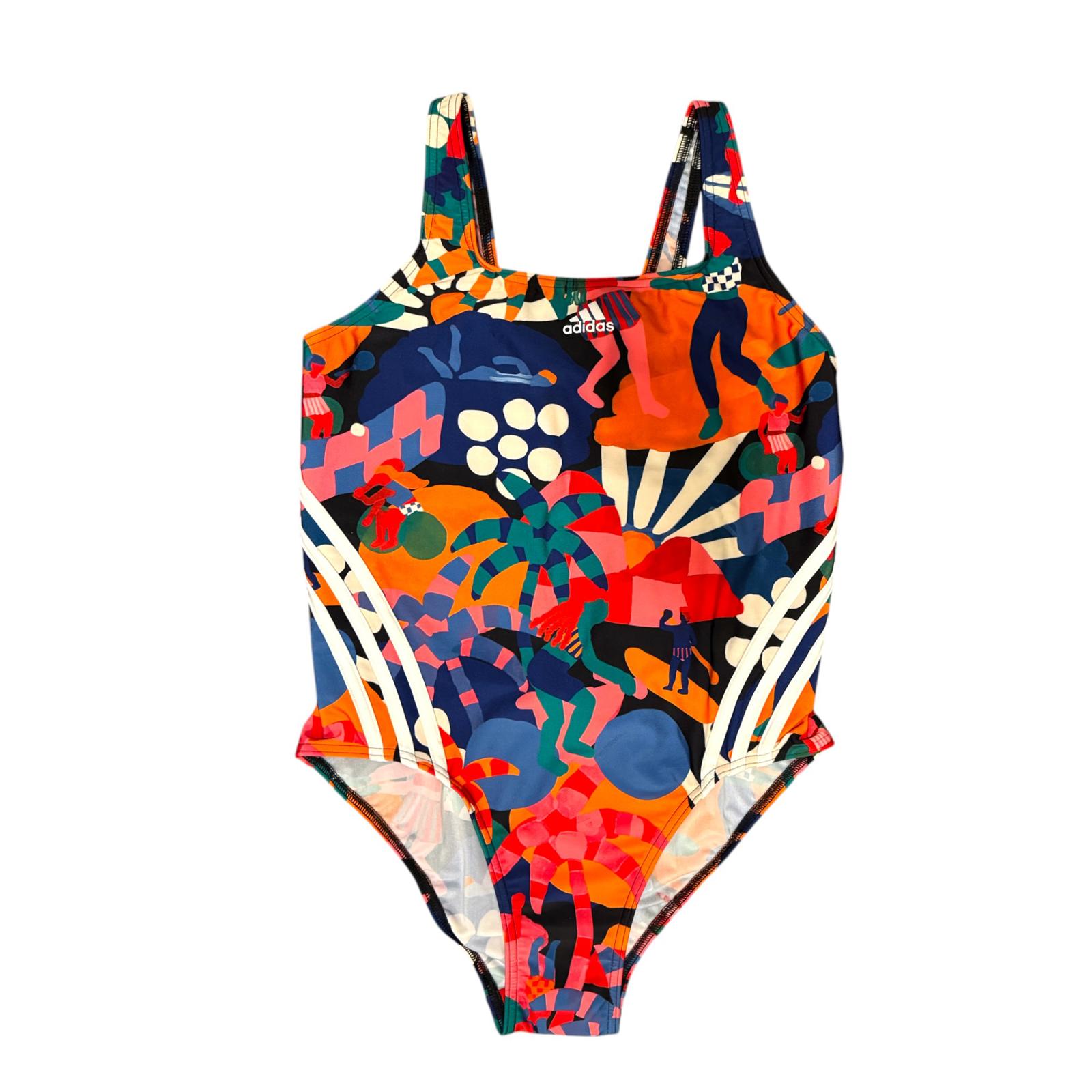 NWT Womens Adidas FARM RIO Multicolor One Piece Swimsuit Size 10 Colorful