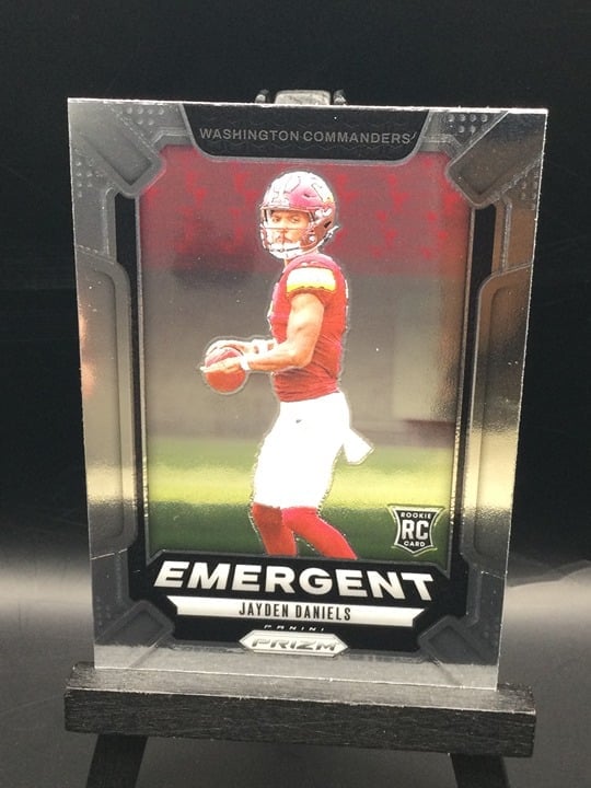 2024 Panini Prizm Jayden Daniels Emergent Insert Rookie Card #2 Commanders
