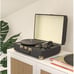 New Black Suitcase Turntable Record Player with Built-in Speakers and Bluetooth