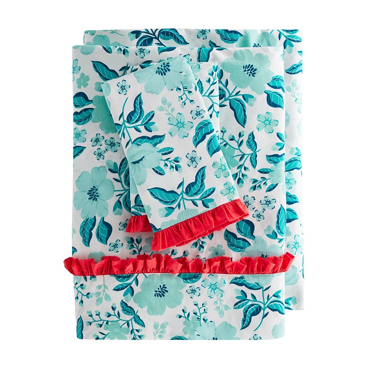 The 300 Thread Count Evie Sheet Set, Teal, King, 4-Pieces