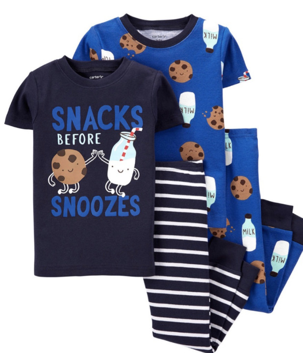 Nwt carters milk & cookies pajamas 4t 4