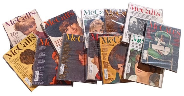 VTG RETRO 1966 FULL SET Jan-Dec Lot Of 12 McCall's Magazines In Clear Sleeves