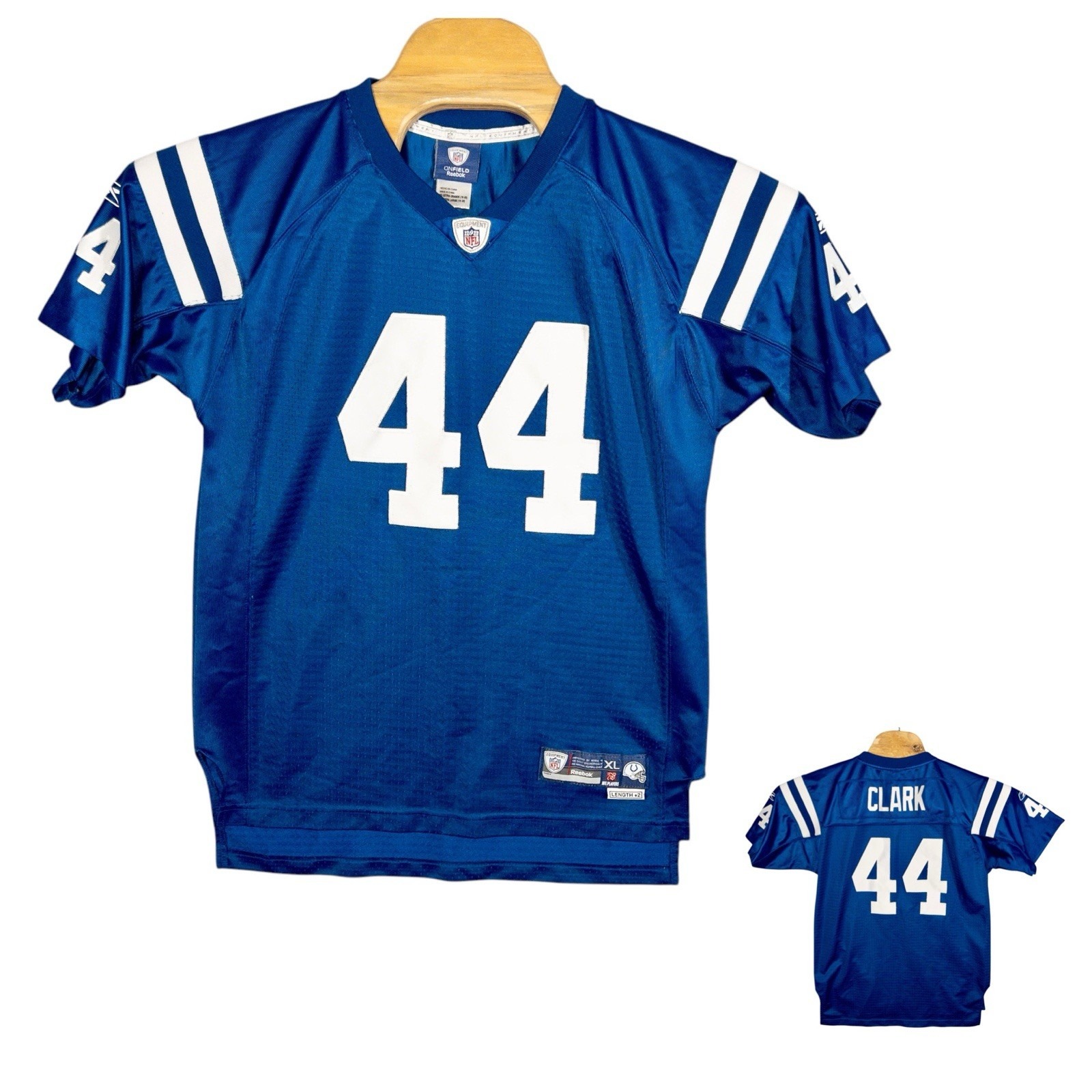 Reebok Stitched On Field Indianapolis Colts Dallas Clark Football Jersey Mens XL