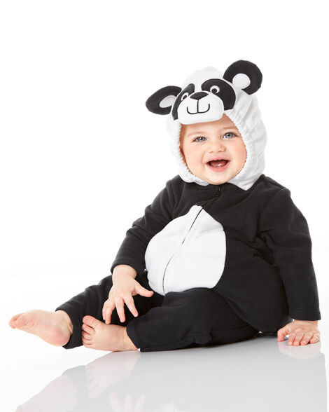 Carter's Panda Bear Baby Costume Size 12 Months 2 Pieces Black & White New