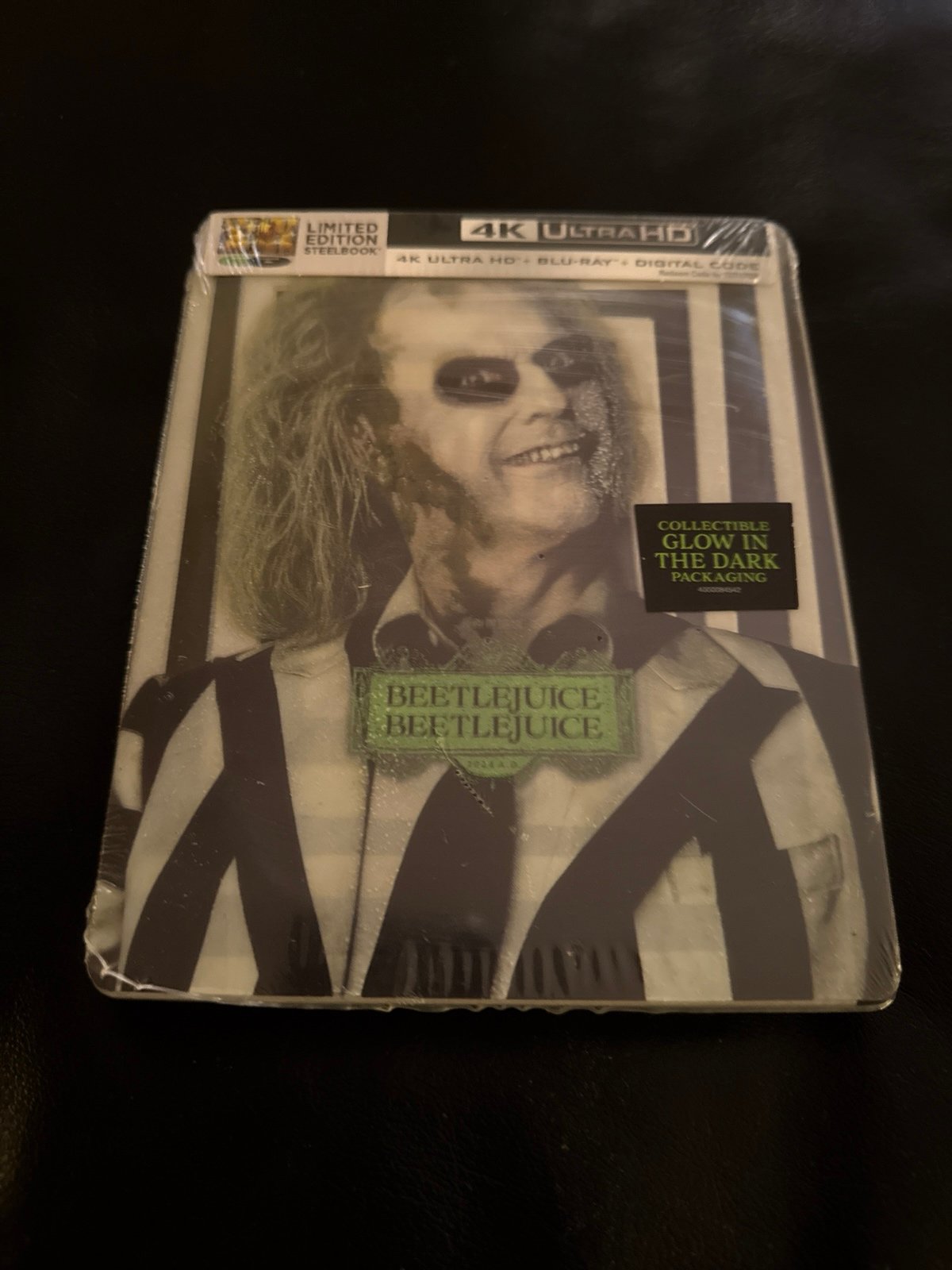 NEW Beetlejuice Beetlejuice Steelbook 4k UHD + Blu ray + Digital GLOW IN DARK