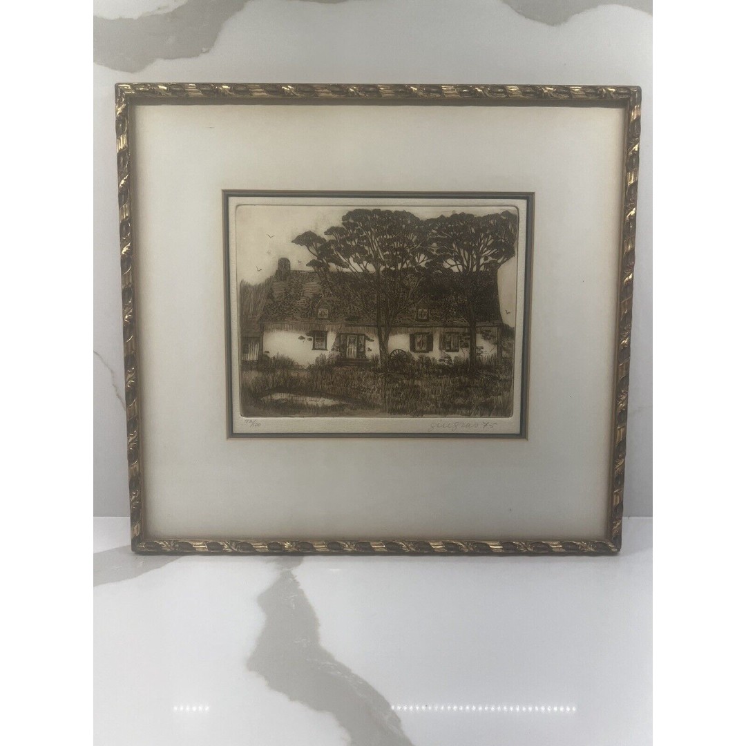 1975 GINGRAS, Gilles Emmanuel Untitled - Cottage Etching Signed 42 of 100