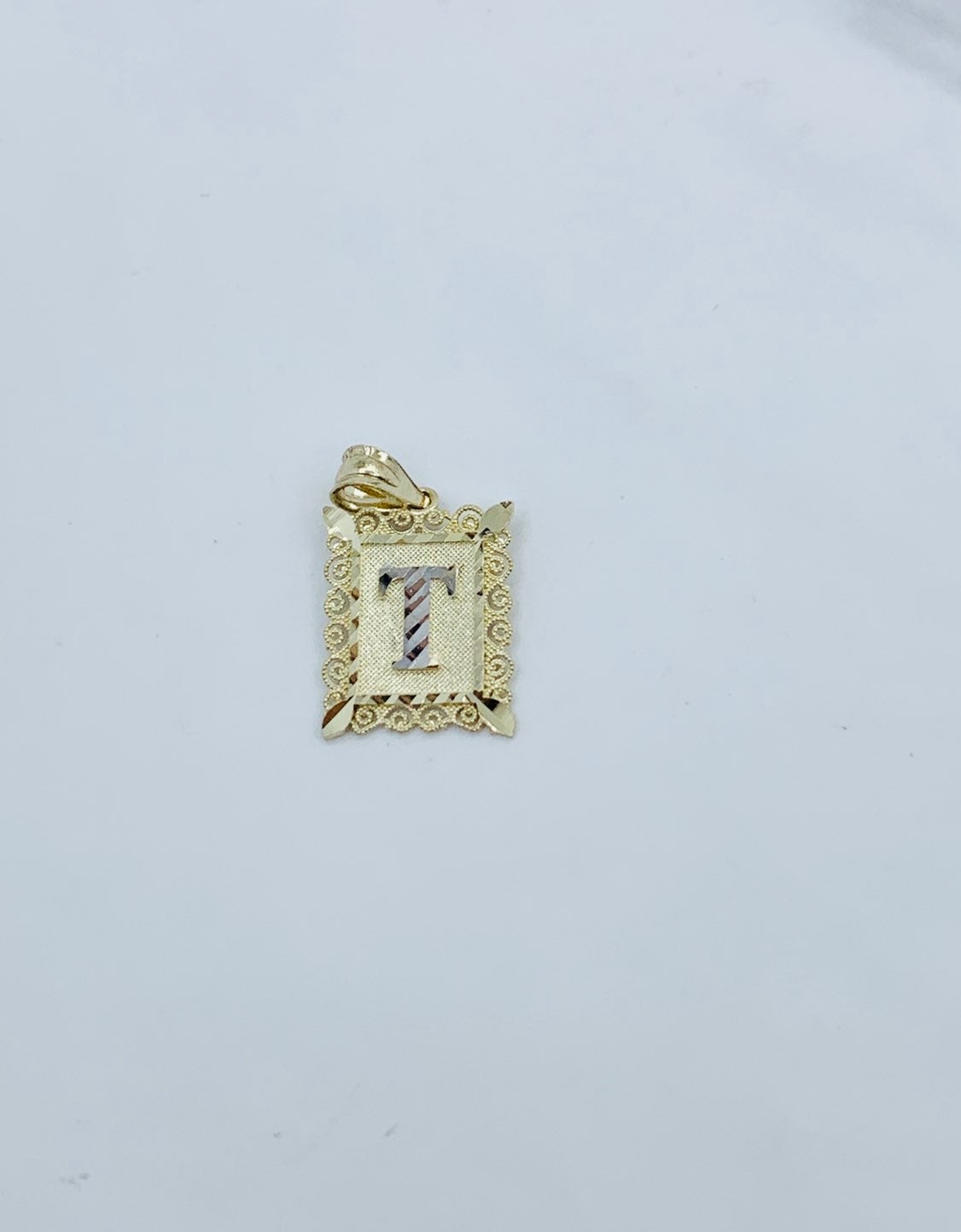 10k Gold Pendant Small Initial “T” Pendant