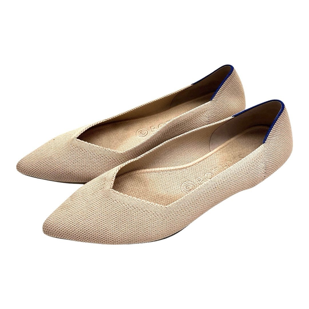 ROYHYS The Point Flats in Tan ECRU Size 8.5