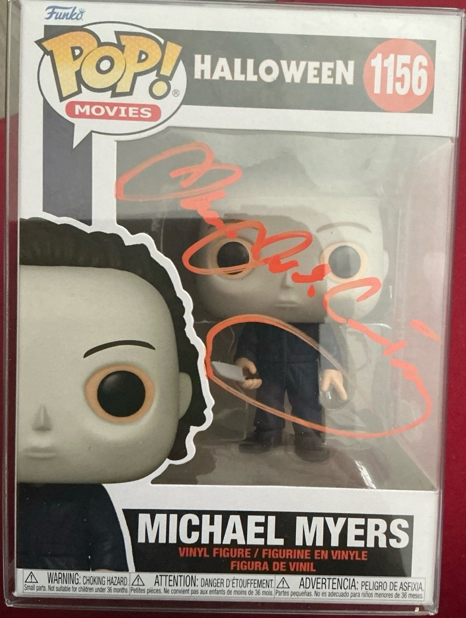 Funko pop signedJSA Michael myers signed by James Jude Courtney a 2021 pop