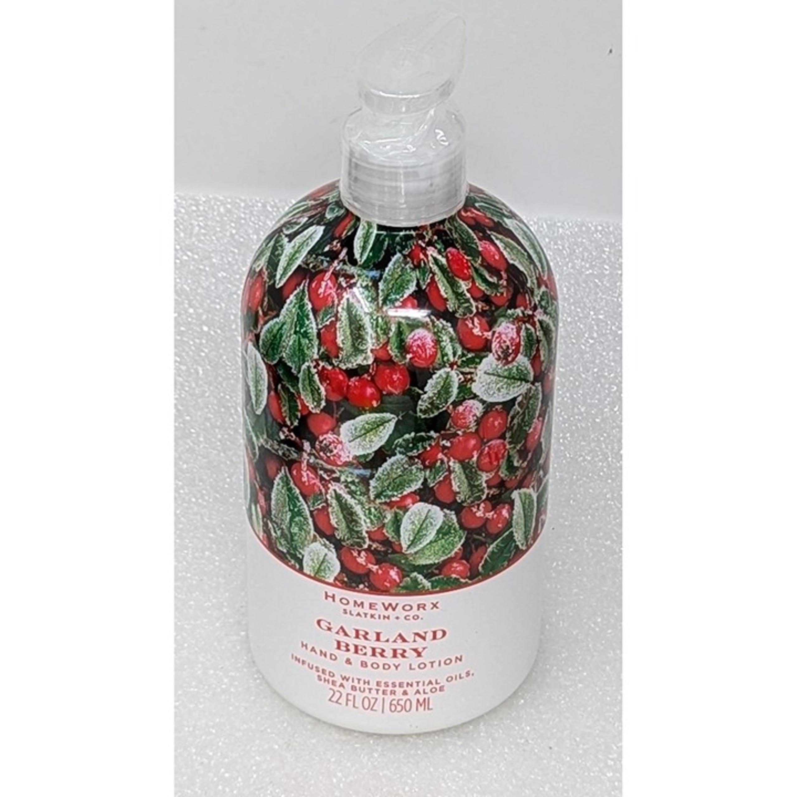 HomeWorx By Slatkin & Co. Garland Berry Hand & Body Lotion 22 Oz Essential Oils