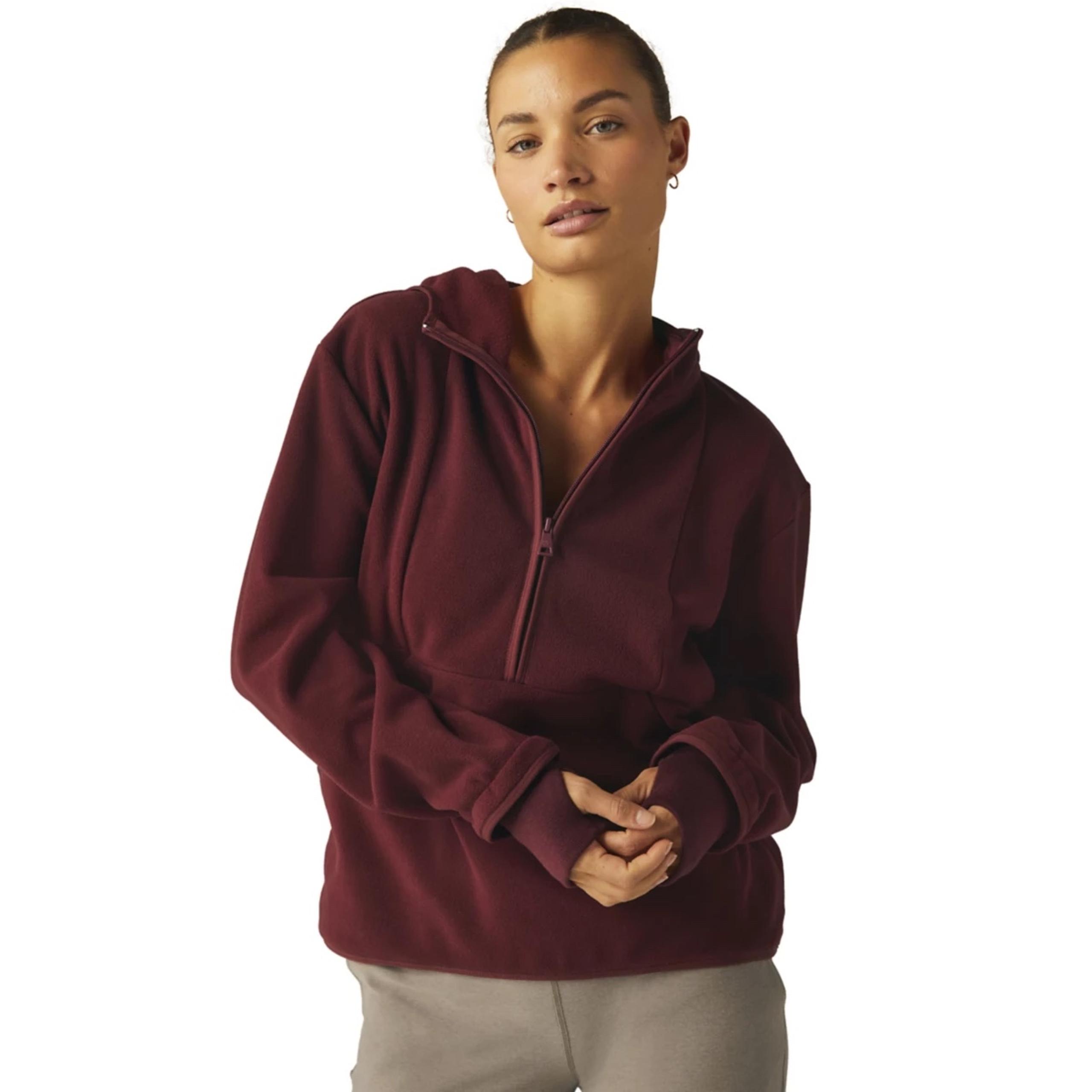 NWT Beyond Yoga Urban Explorer Half Zip Pullover Women’s Small Red Athleisure