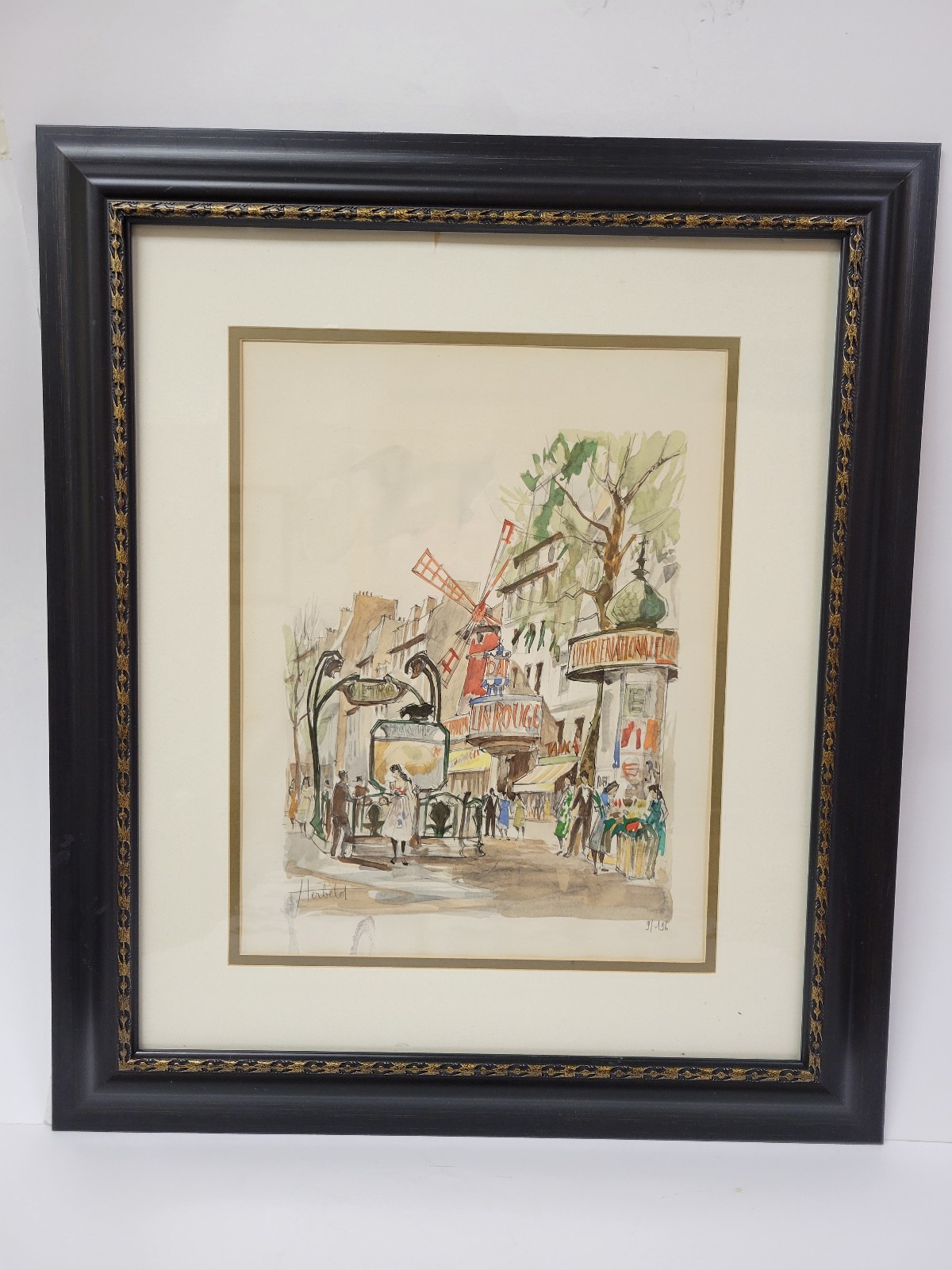 Vintage Franz Herbelot Paris Moulin Rouge Art