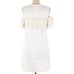 Hutch Off White Cream Pom Pom Fringe Cold Arm Shift Dress Medium NEW