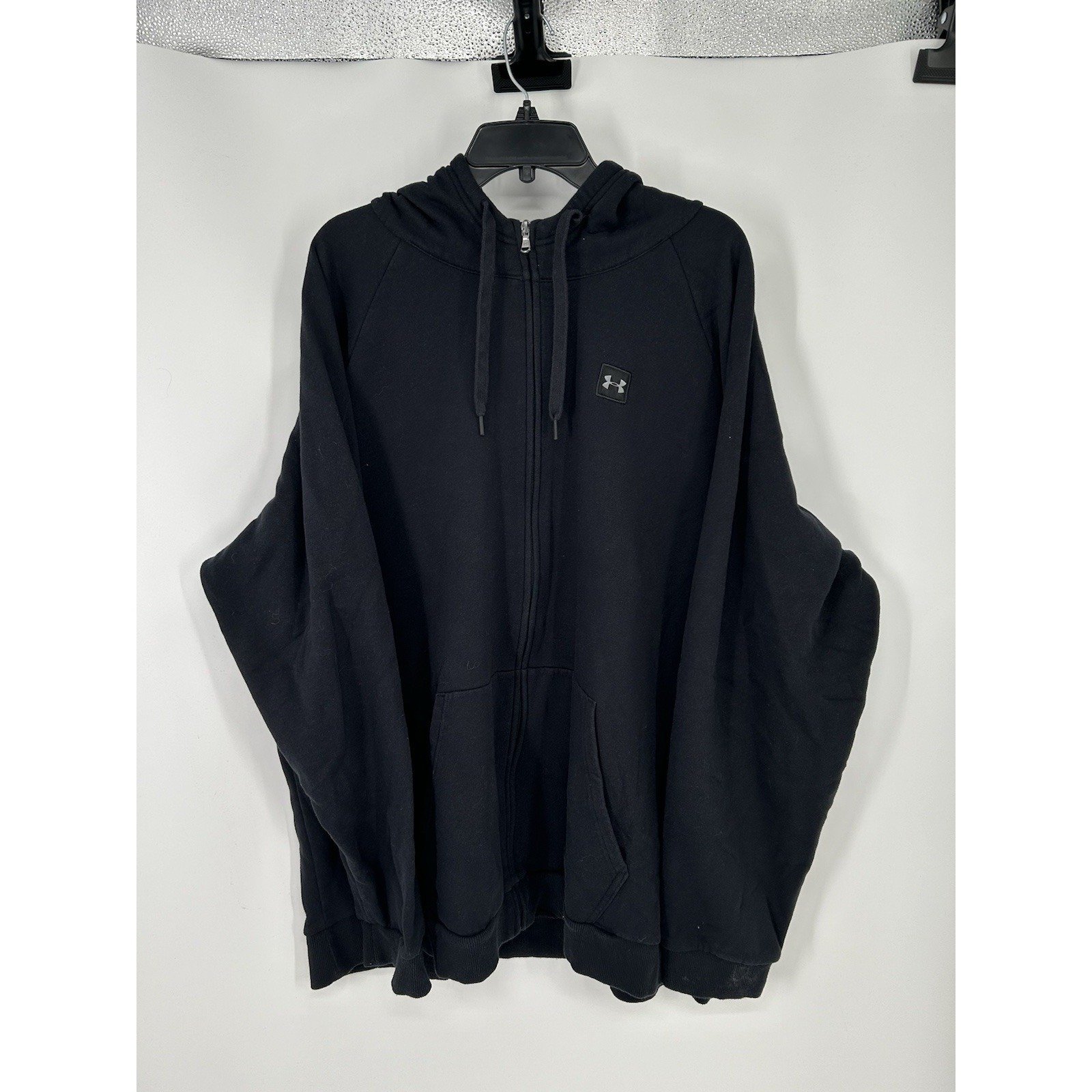 Under Armour Full Zip Up Hoodie Jacket Sweatshirt Hooded Fleece Black Mens 5XL