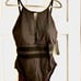 New LA BLANCA Black Mesh insert one piece bathing suit. Sz 16. Halter style.