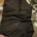 New LA BLANCA Black Mesh insert one piece bathing suit. Sz 16. Halter style.