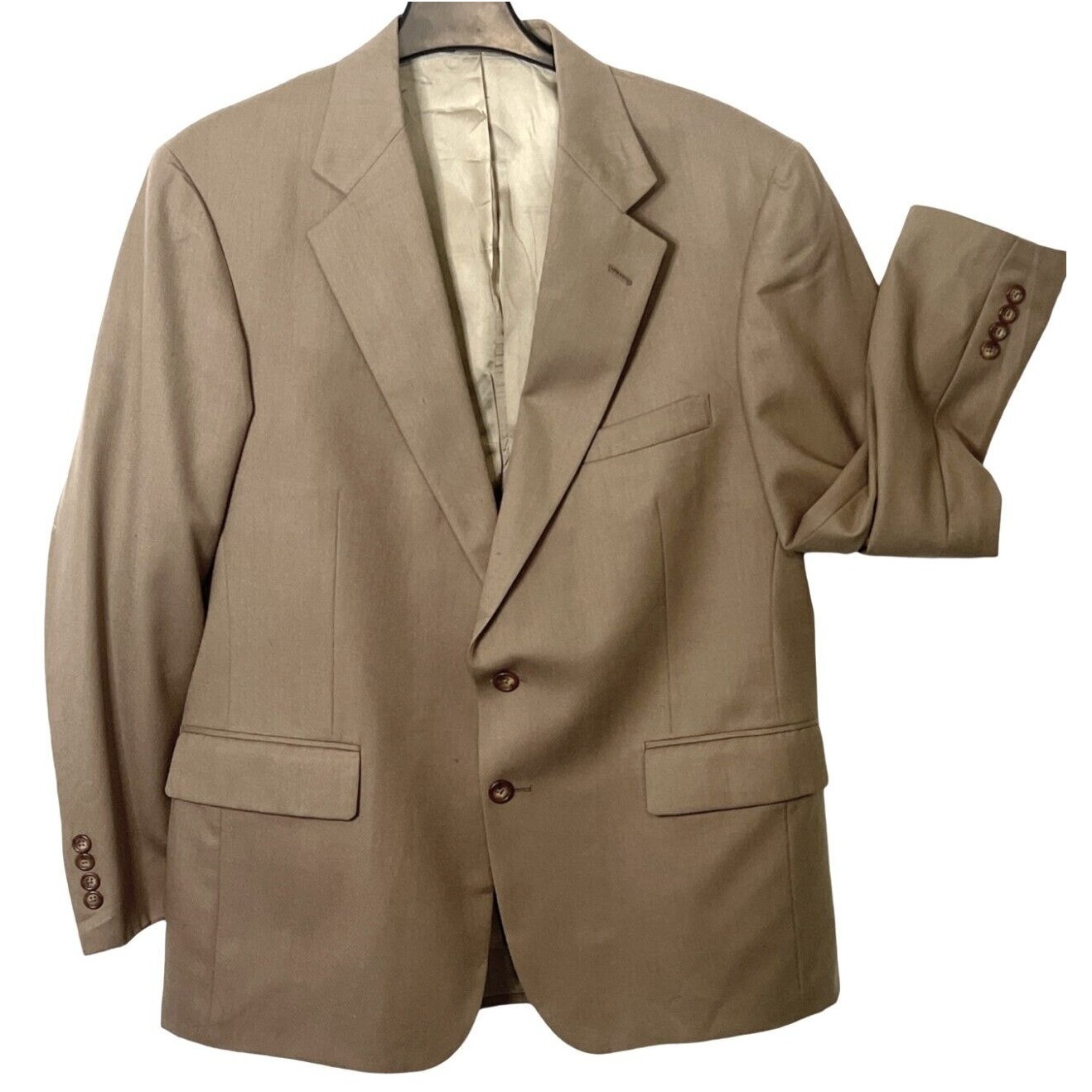 Vintage Polo University Ralph Lauren Suit Jacket Mens 44R Tan Single Breast Vent