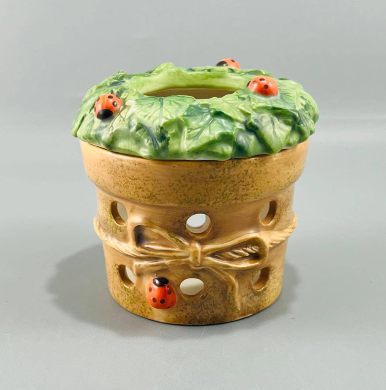 6-Piece Hallmark Marjolein Bastin Flower Pot Ladybugs Tealight Candle Holder New