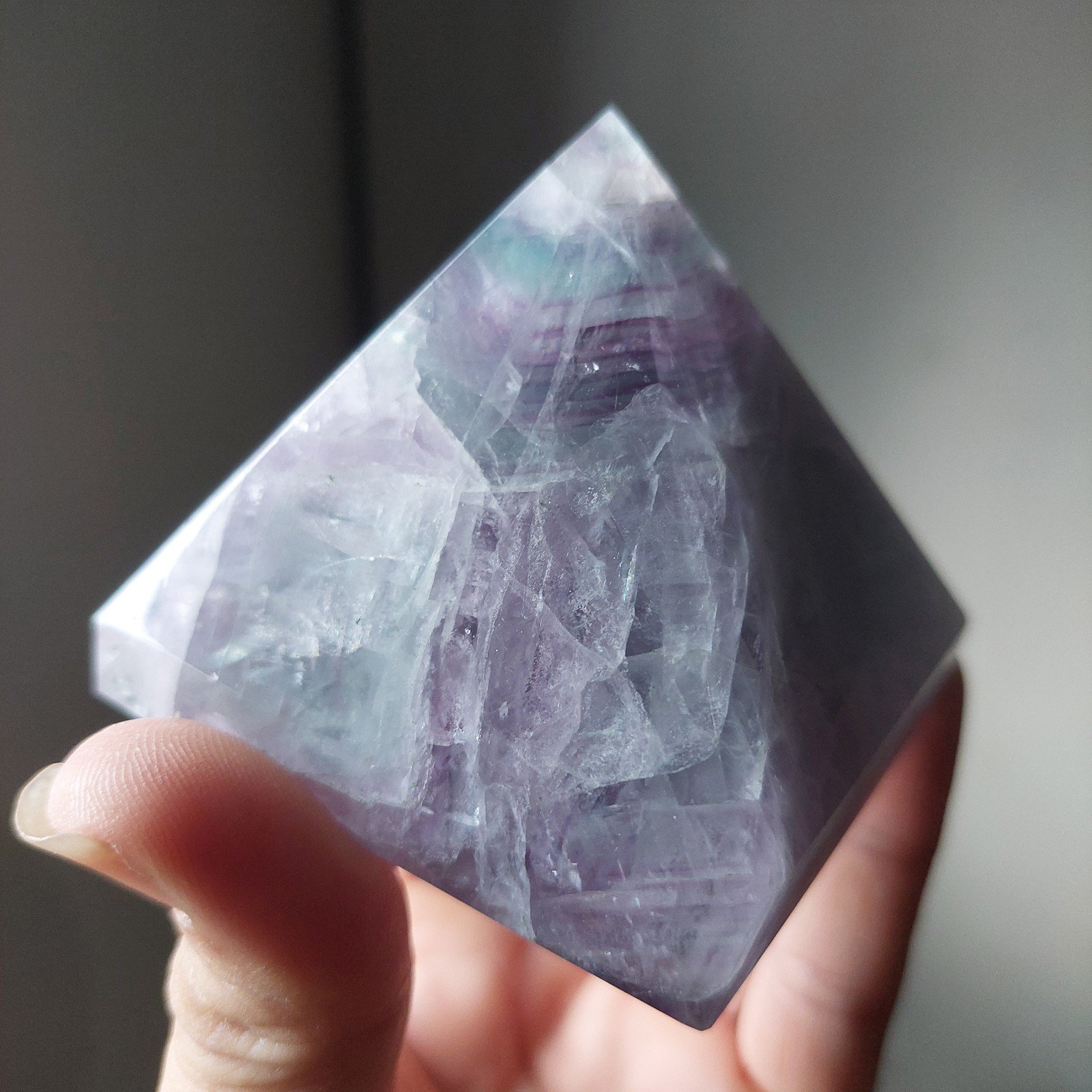 Rainbow Pastel Fluorite Pyramid