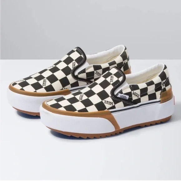 Vans Era Checkerboard Stacked Era Platform Shoes