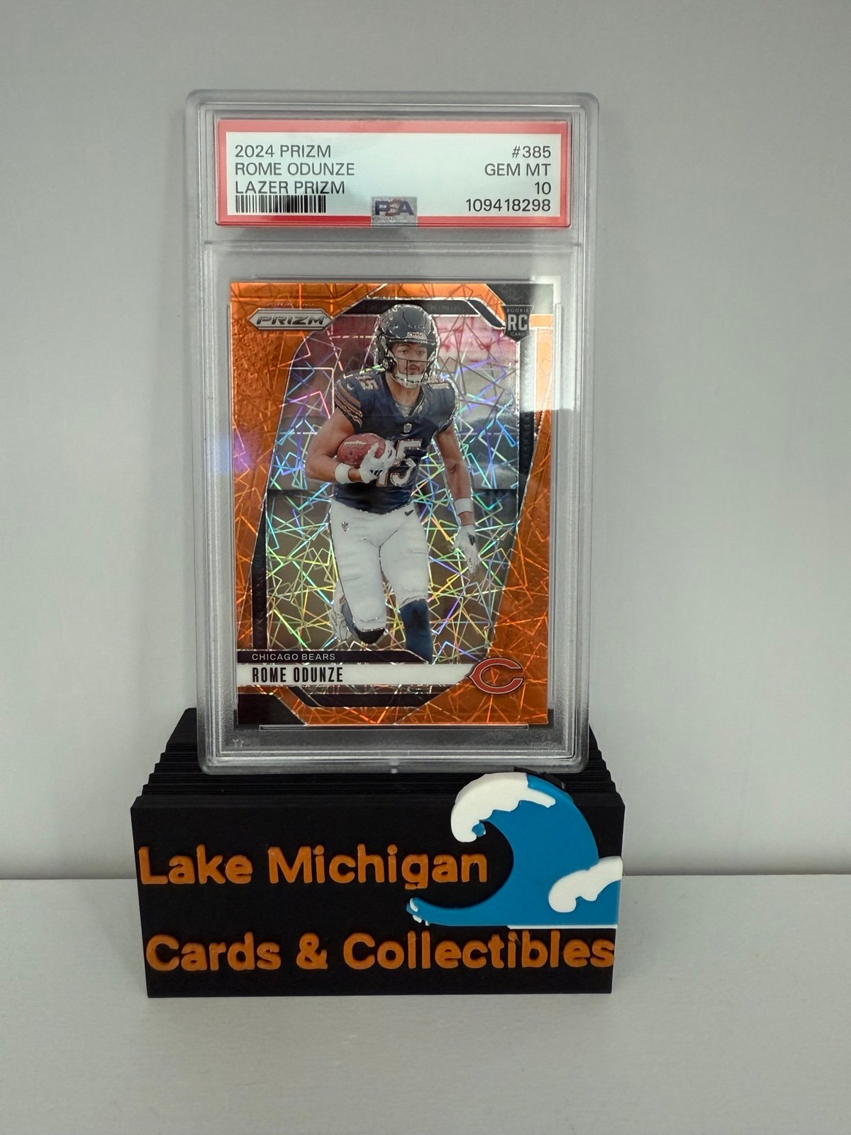 2024 Panini Prizm - Rookies Rome Odunze #385 Lazer Prizm (RC) PSA GEM MT 10