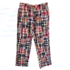 J Crew Mens Pants 34x30 Madras Plaid Patchwork Golf Cotton Straight Leg Preppy