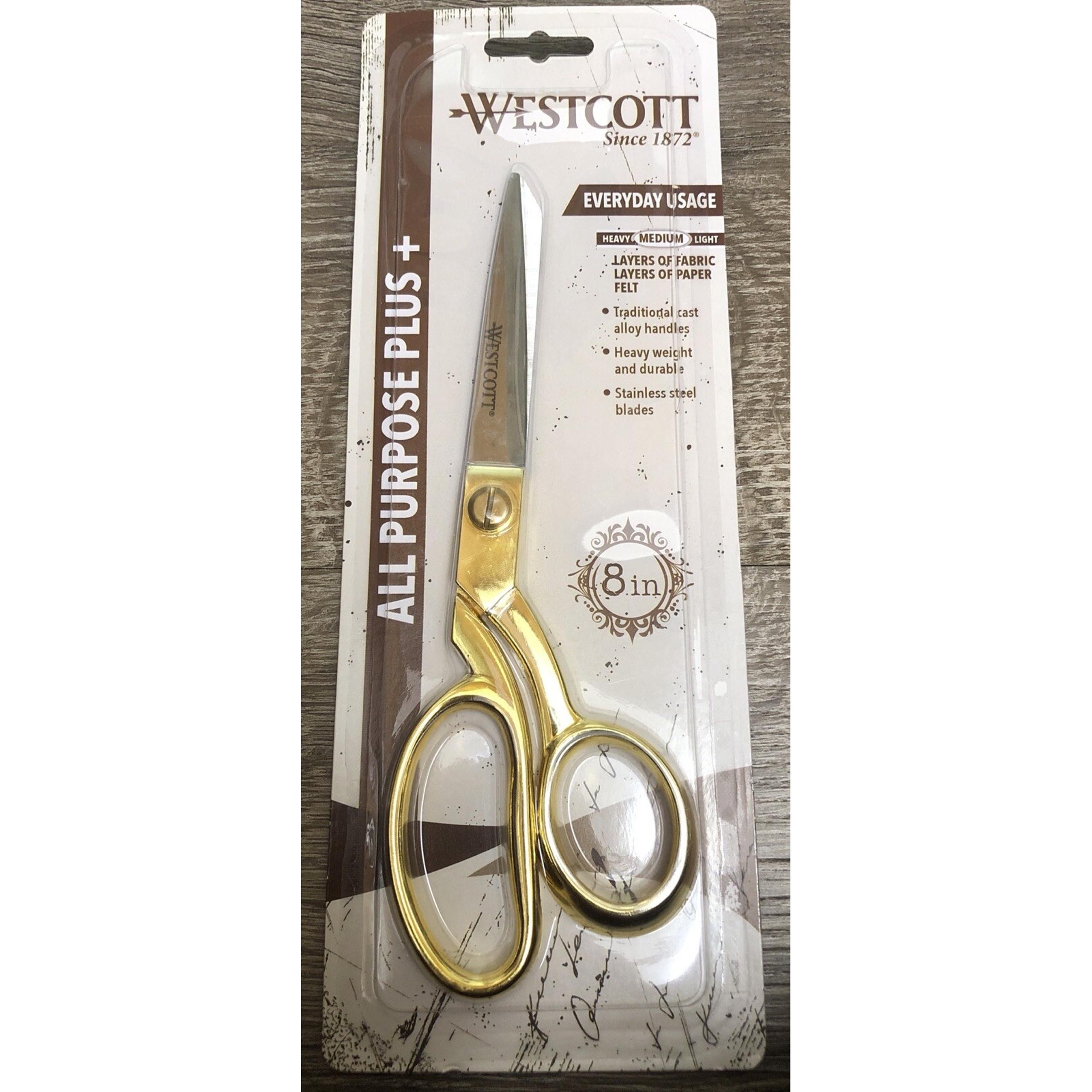 Westcott All Purpose Plus Scissors Gold 8" 17630 Stainless Steel/Cast Alloy NEW