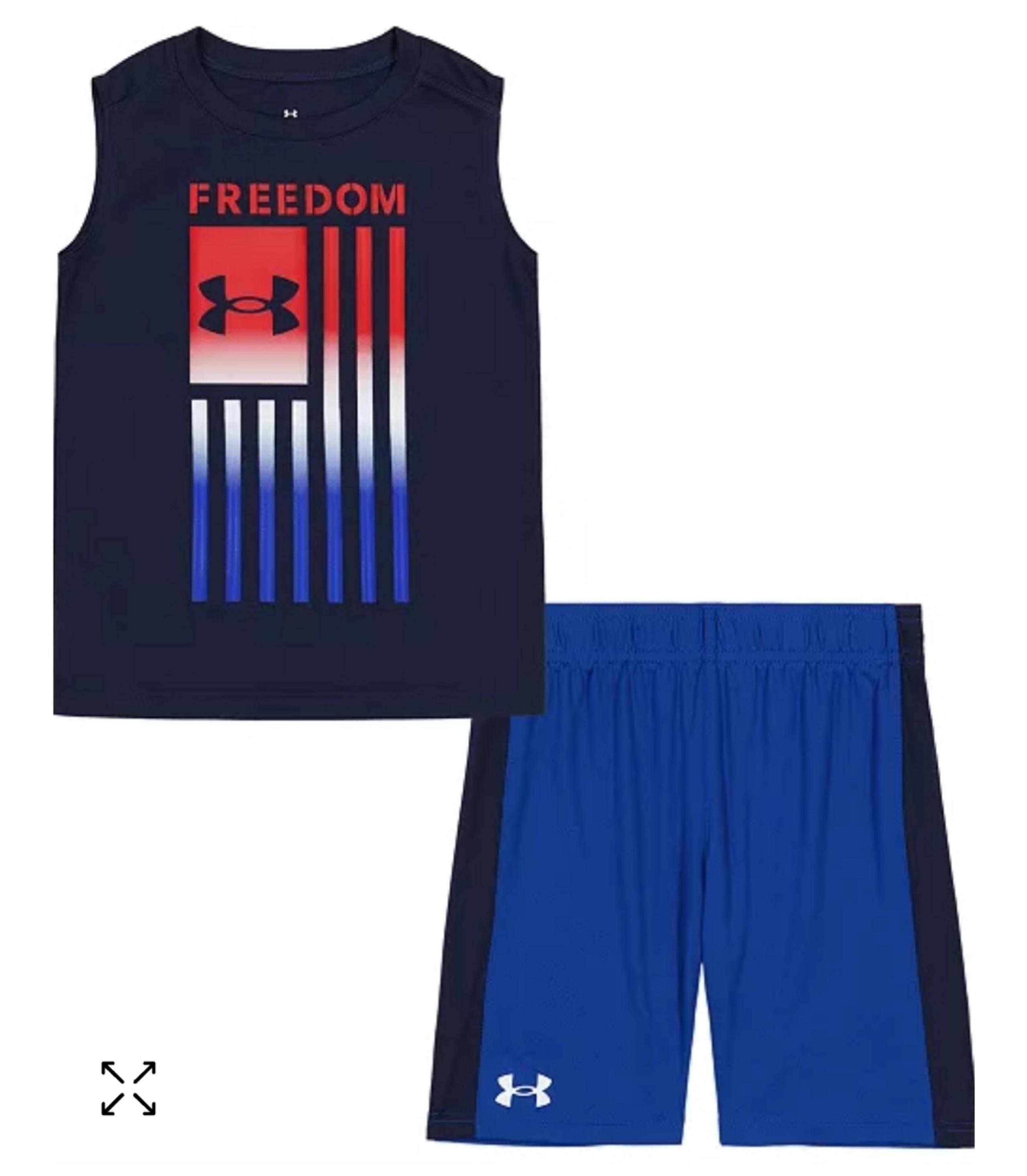 Under Armour Toddler Boys Freedom Flag Tank Top and Shorts Set  Midnight Navy