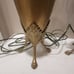 Neoclassical Renaissance Revival Greek style brass tone footed table lamps
