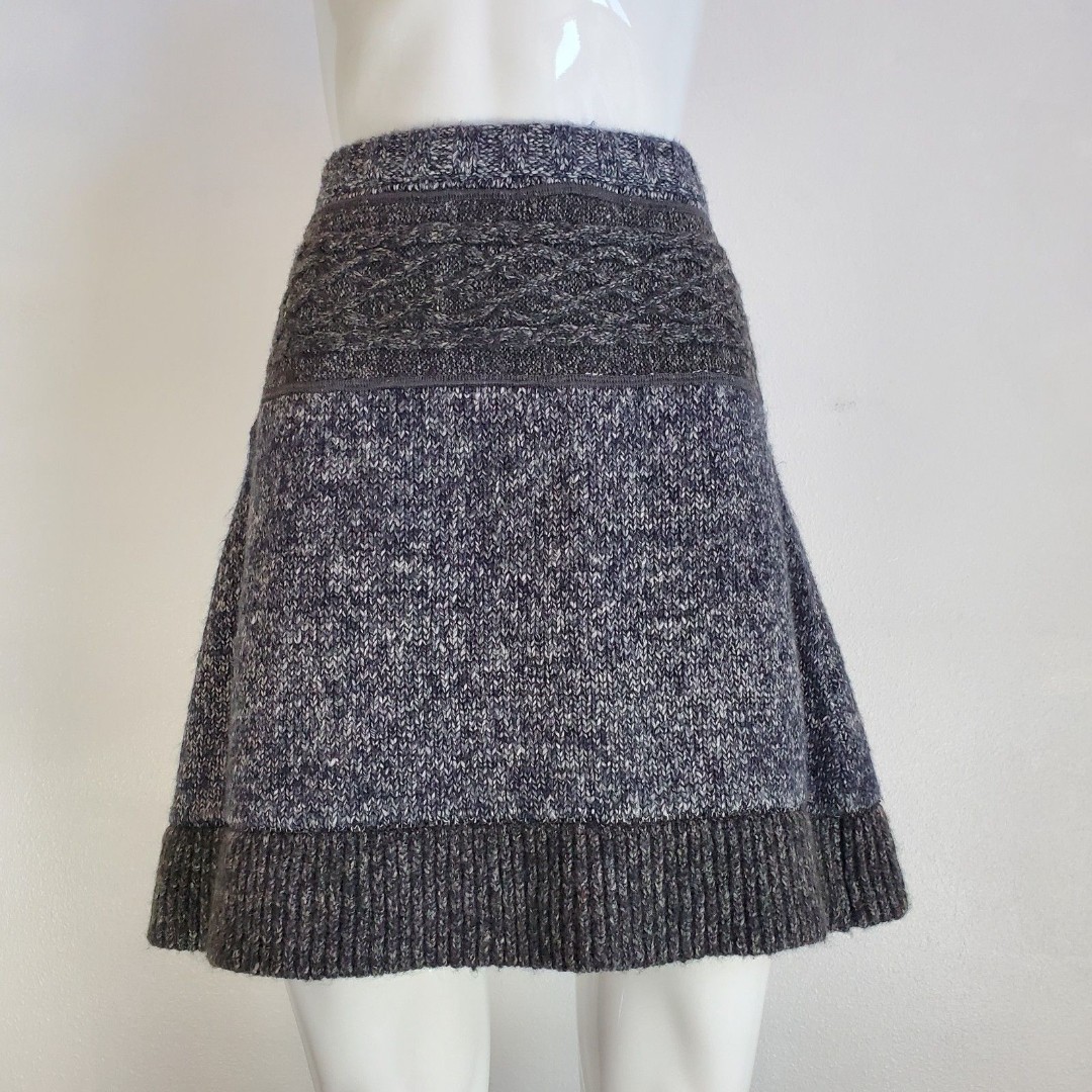 NEW Prana Rena Gray Sweater Mini Skirt