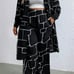 Woman Geometric Print Long Shirt Dress with wide Leg Pants with Pockets SIZE 0XL