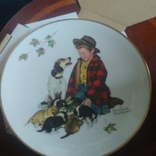 Gorham Norman Rockwell 4 plates in box