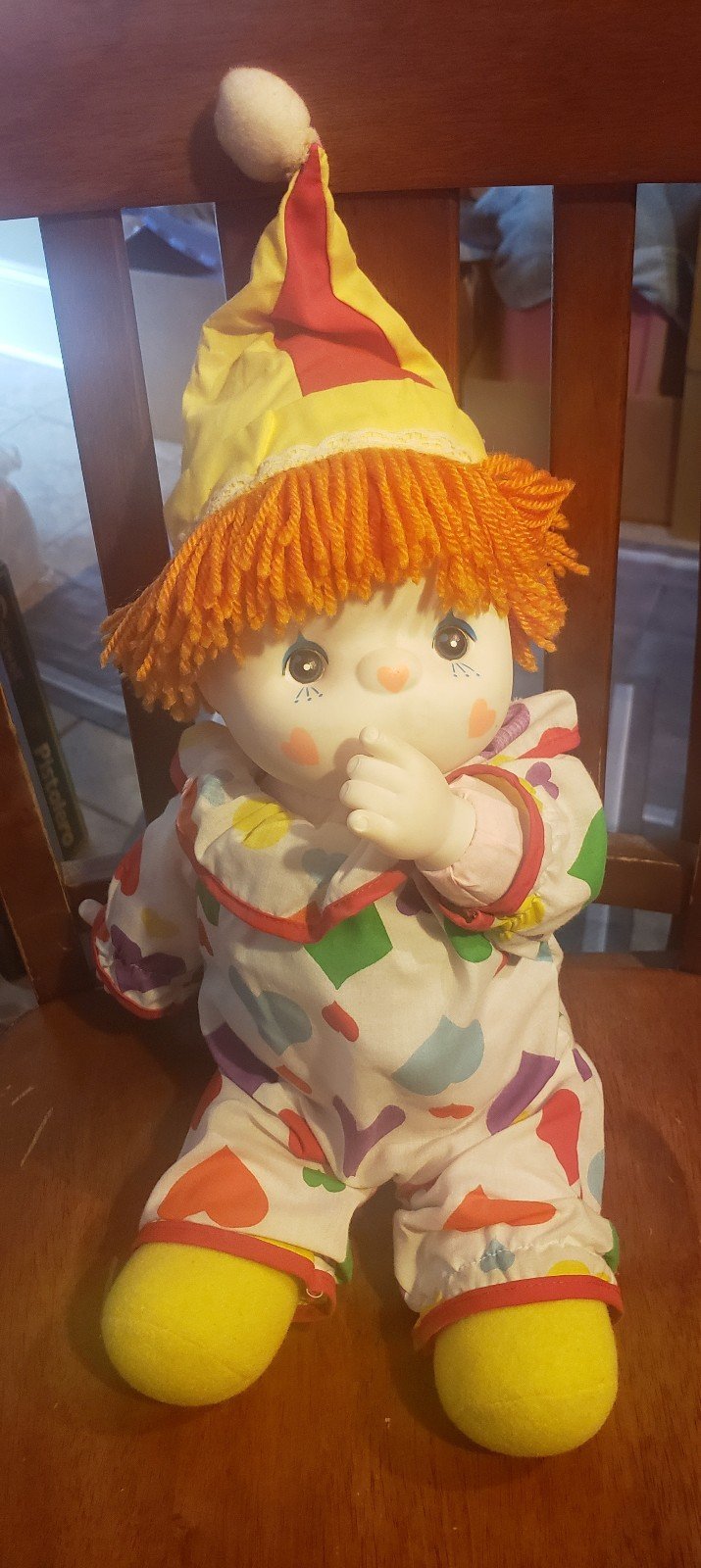 WORLD OF SMILE Watch Me Suck My Thumb Clown Toy Doll Vintage 1983 RARE