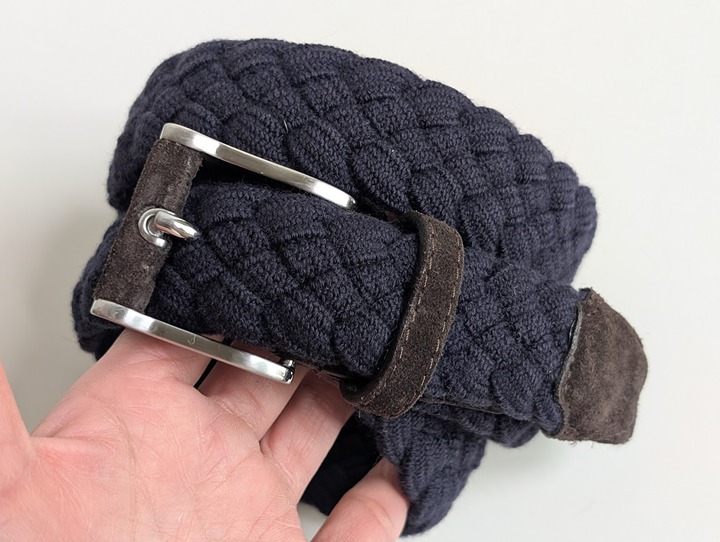 Peter Millar Blue Woven Belt w/ Silver Tone Buckle Made in Italy Size: 38