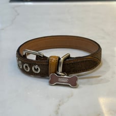 Coach leather dog collar S