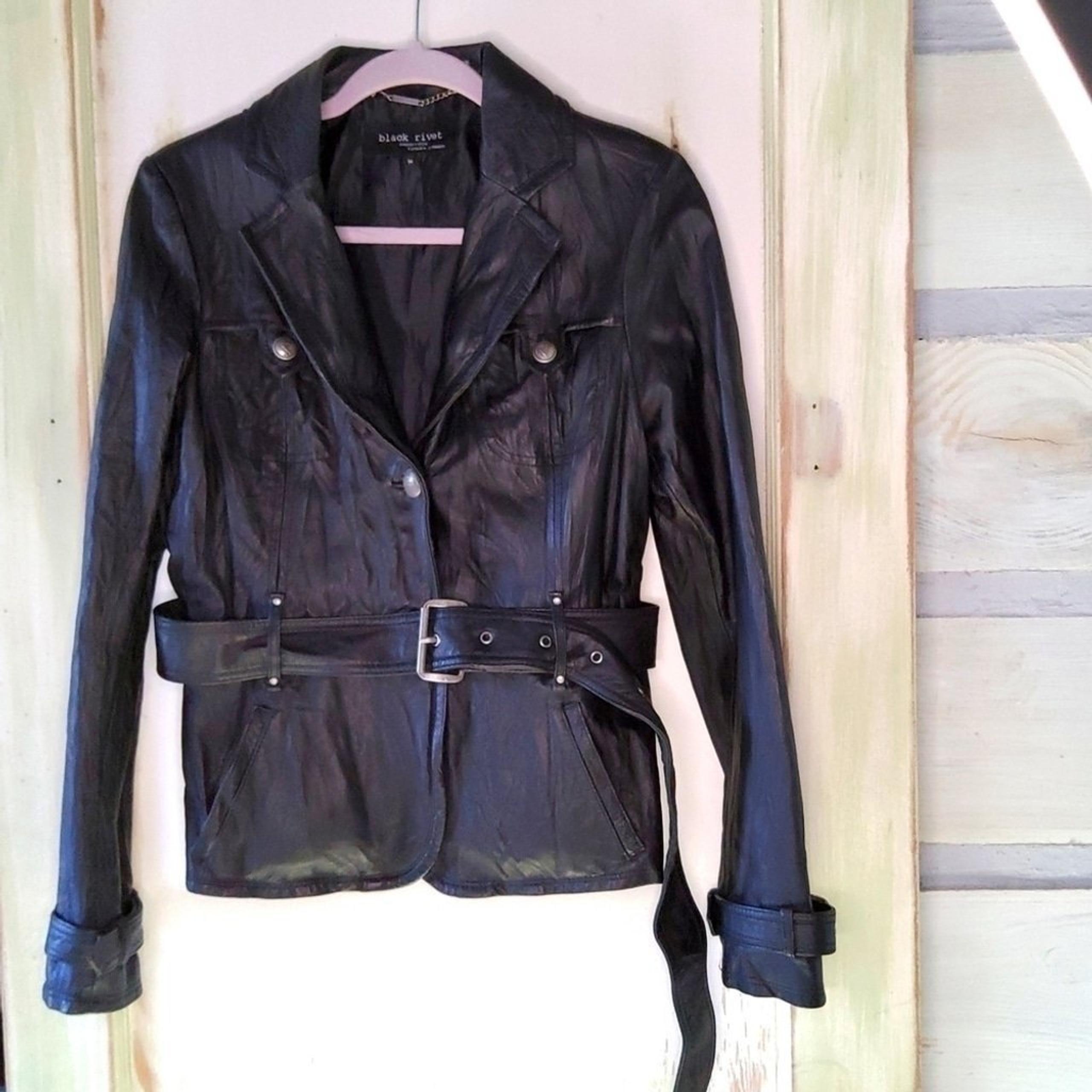 BLACK RIVET BRAND LEATHER JACKET LADIES MEDIUM