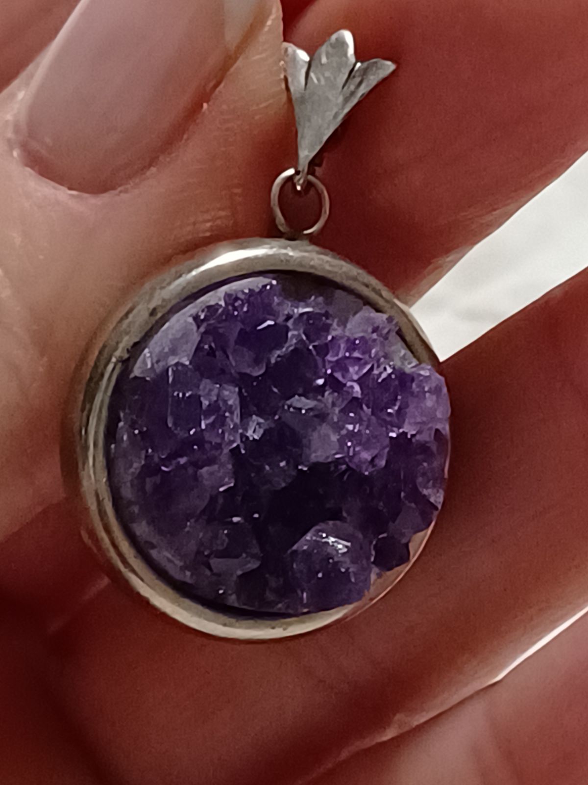 Very rare estate sterling CRYSTALS PENDANT