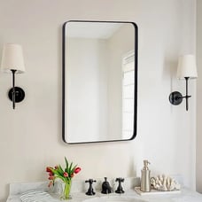 ANDY STAR Wall Mirror for Bathroom, Mirror-Wall w/Black Metal ((135.00+VALUE))