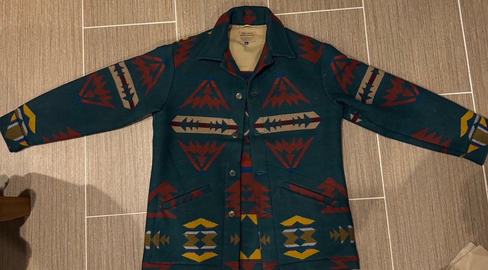 pendleton High Grade Western Wear Wool Coat Mens