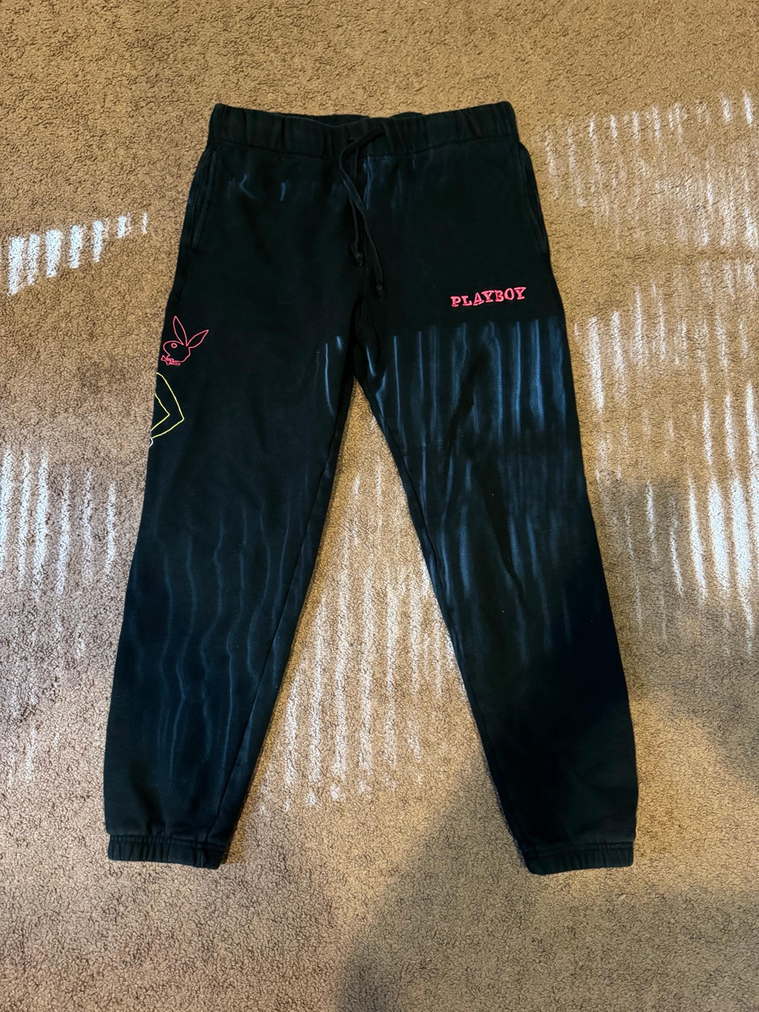 Playboy By PacSun Jogger Sweatpants Men’s Size Medium Black Neon