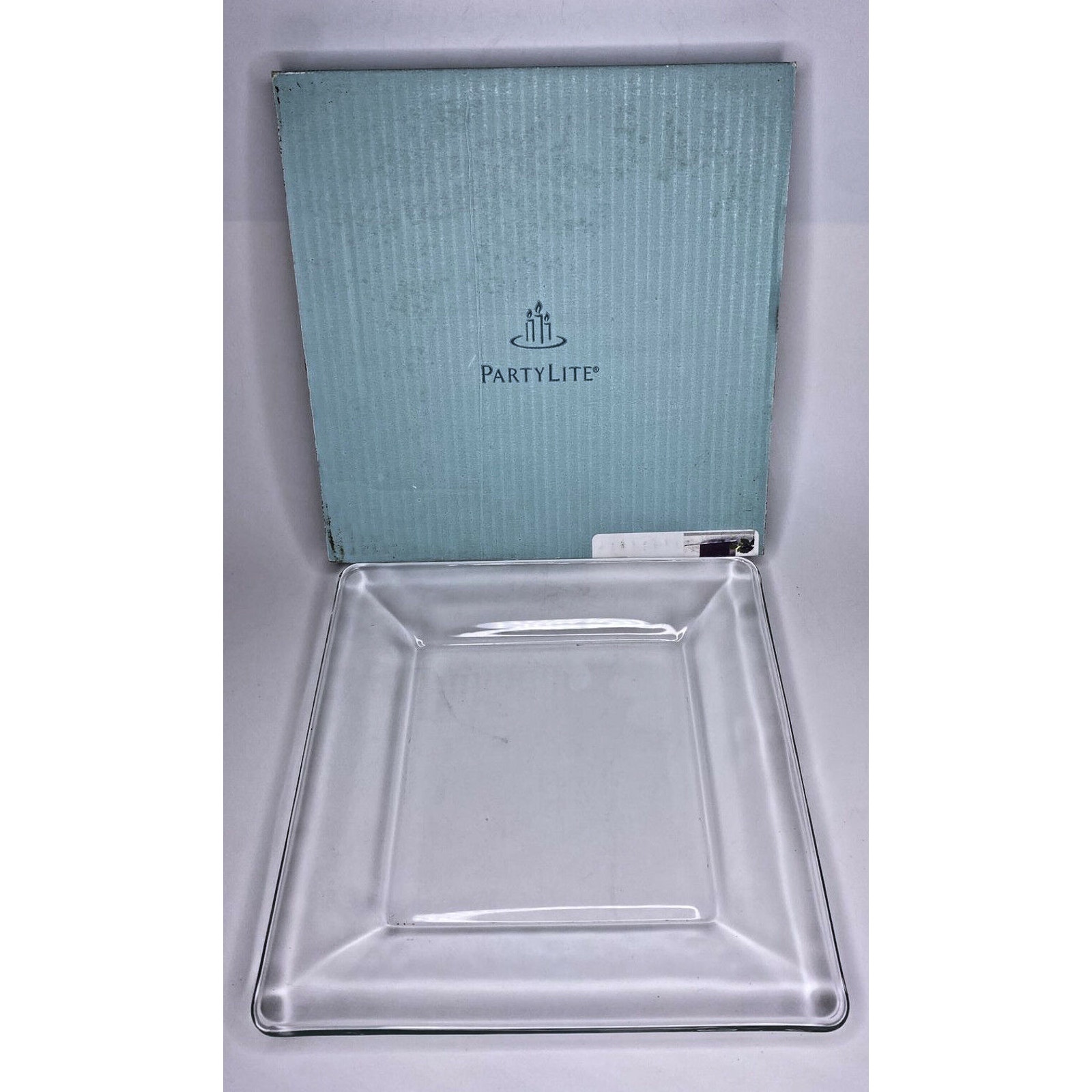 PartyLite 10 x10 Glass 5-Wick Candle Tray Rare Retired NIB P23B/P90571