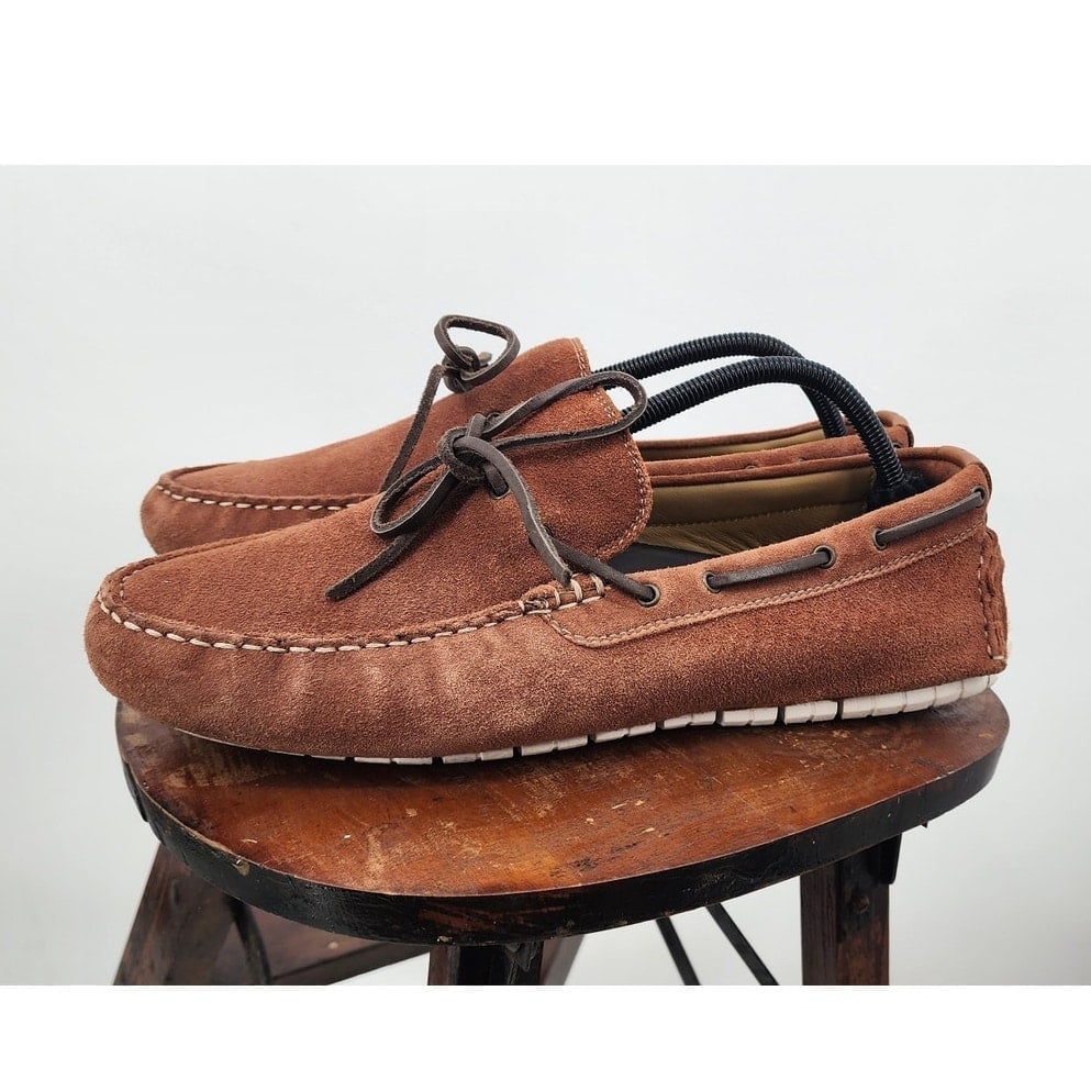 Cole Haan Zerogrand Men's 11 Loafers Shoes Camp Driving Moc Toe Brown Suede
