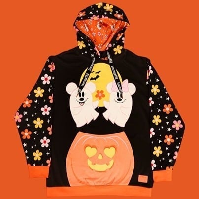 NEW Loungefly - Disney Ghost Mickey and Minnie Halloween Hooded Unisex Hoodie