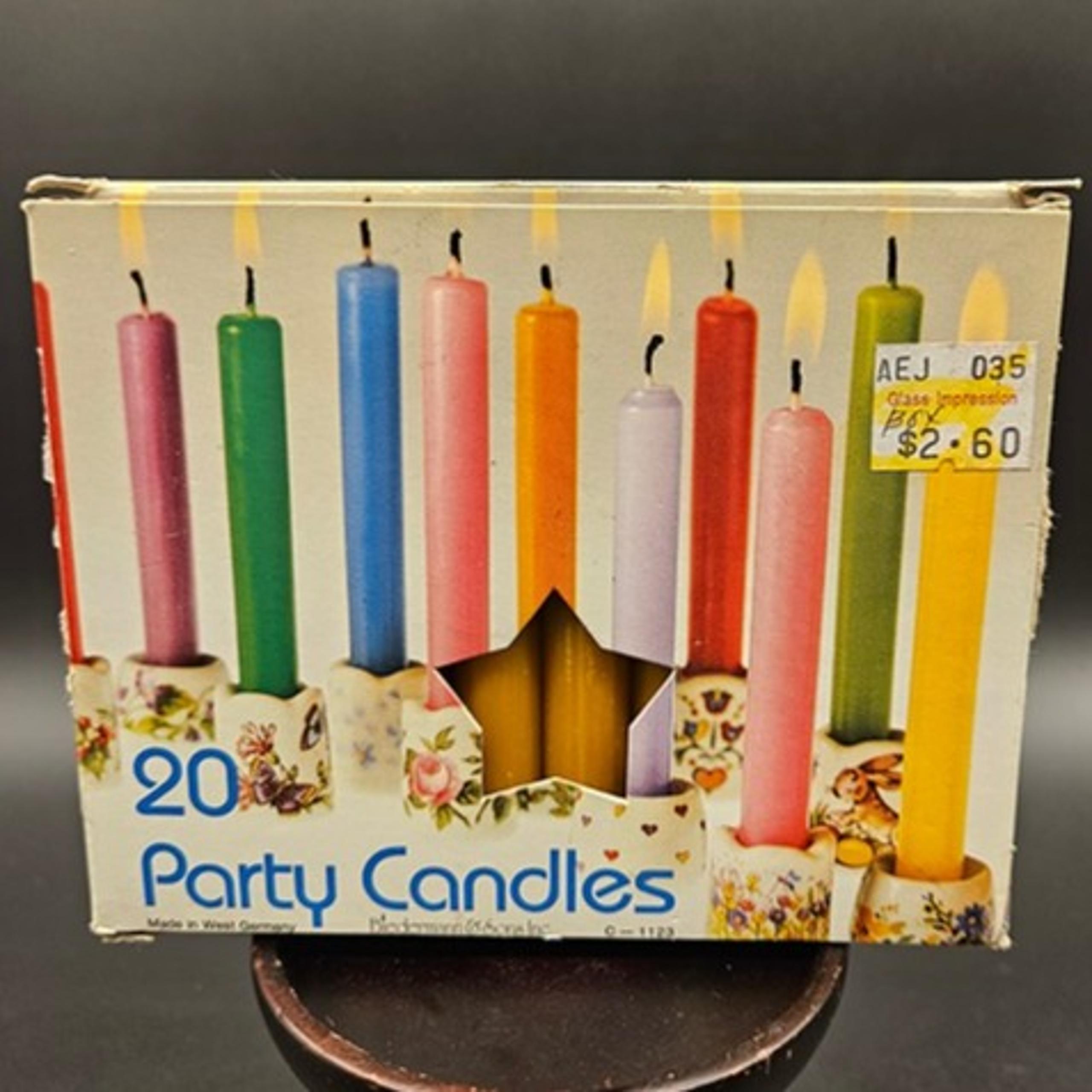 Vtg Biedermann & Sons Chime Tree Party Candle 20 Pack Orange? West Germany 4in