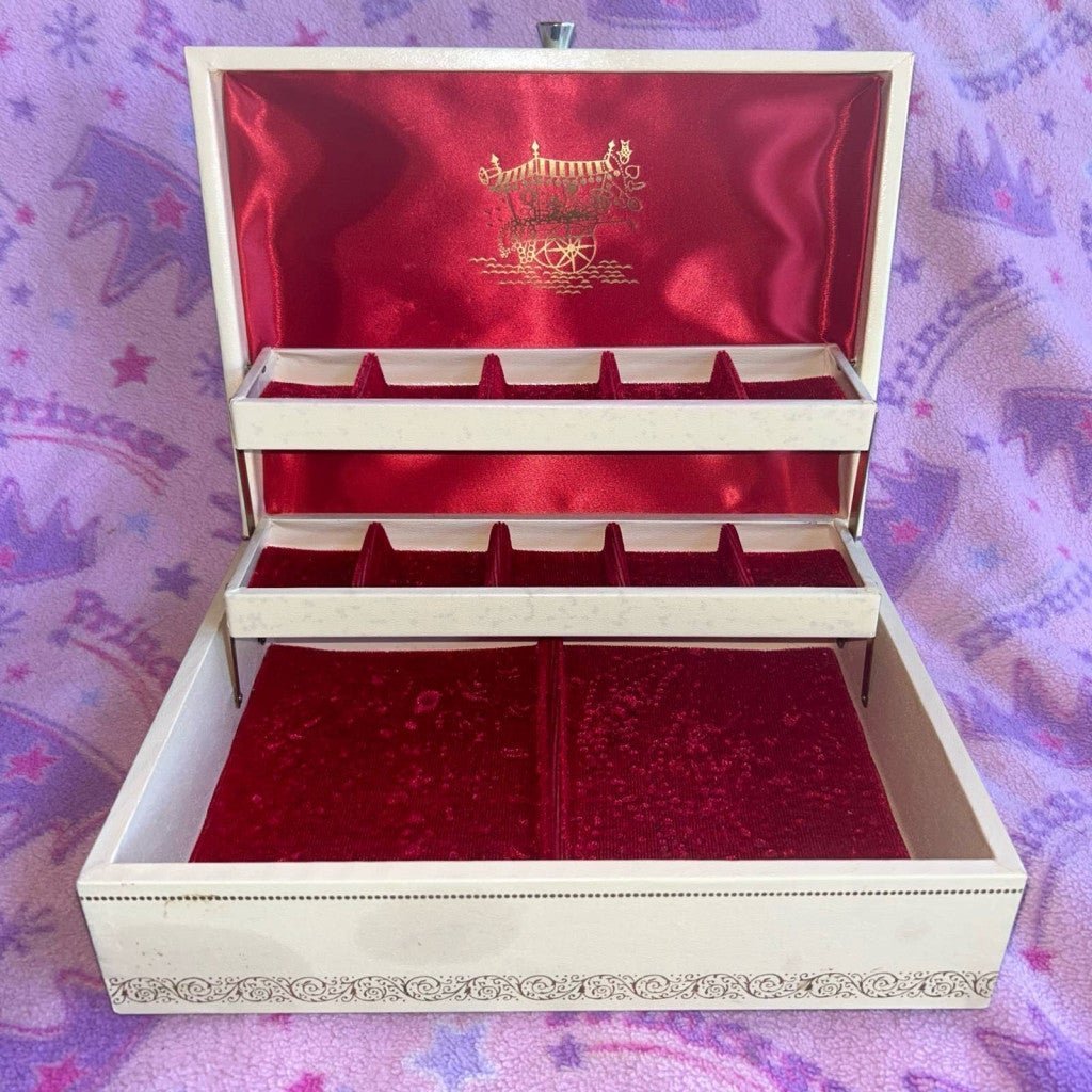 Excellent Vintage 1950s Tiered Jewelry Box