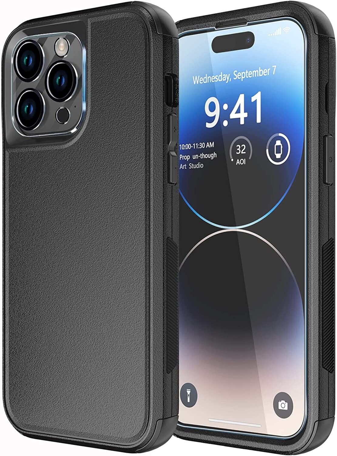 For iPhone 14 Pro Max Shockproof Rugged Phone Case Camera Screen Protector