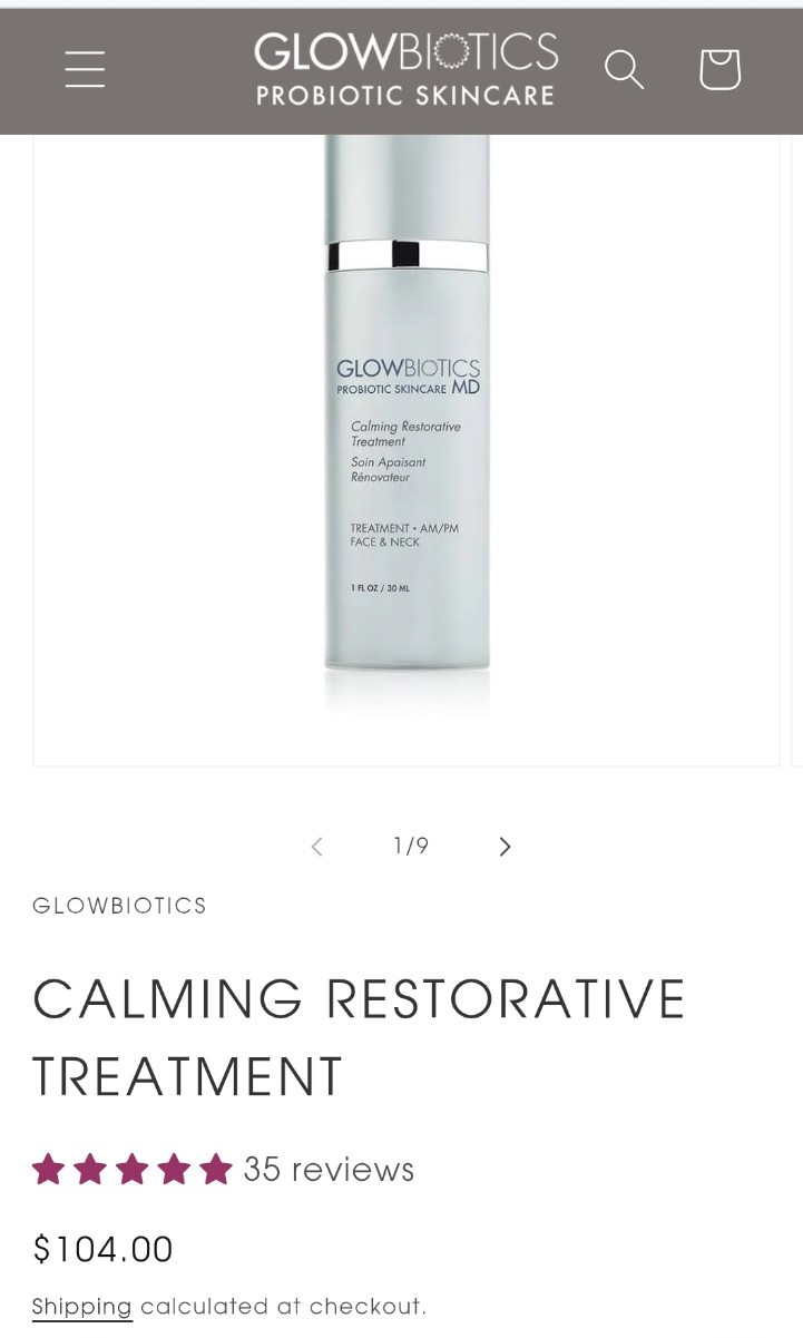 Glowbiotics Calming Restorative Treatment for Face and Neck Probiotic Skincare
