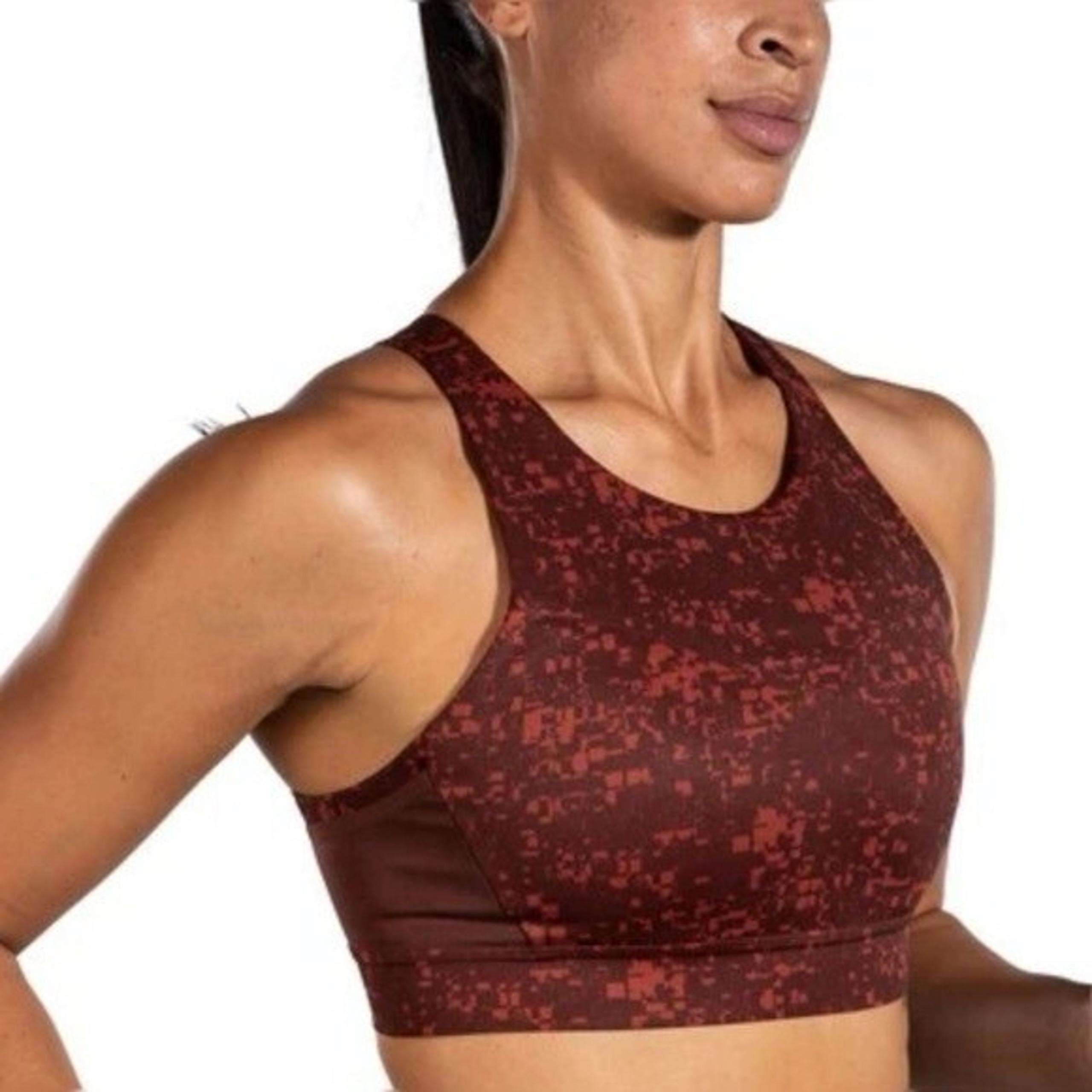 Brooks 3 pocket sports bra red/maroon color way women’s athletic wear activewear