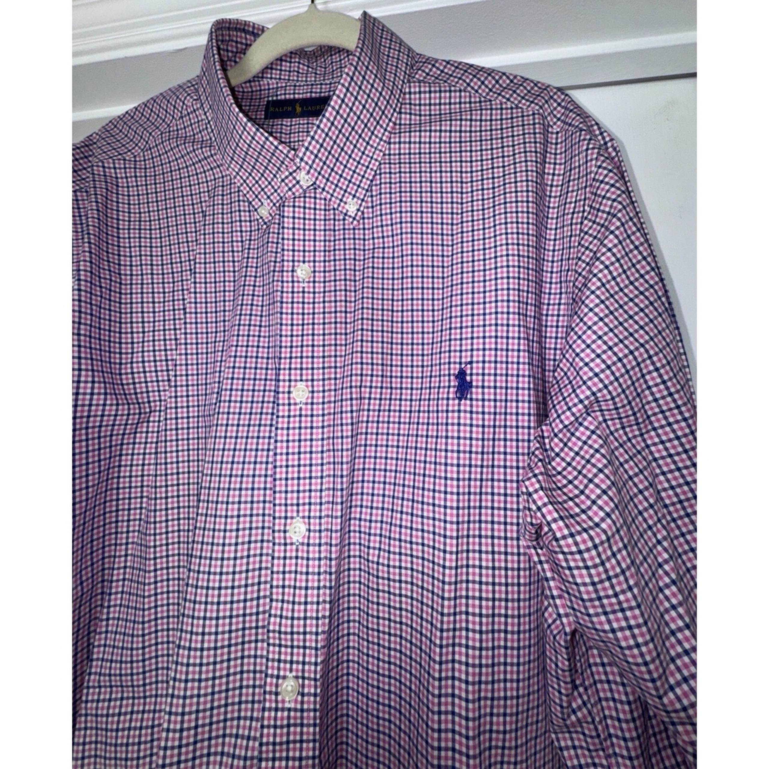Ralph Lauren Classic Fit Long Sleeve Red Blue Plaid Button Down Shirt Men's 2X